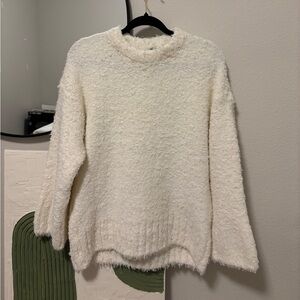 H&M Cream Textured Crew Neck Sweater